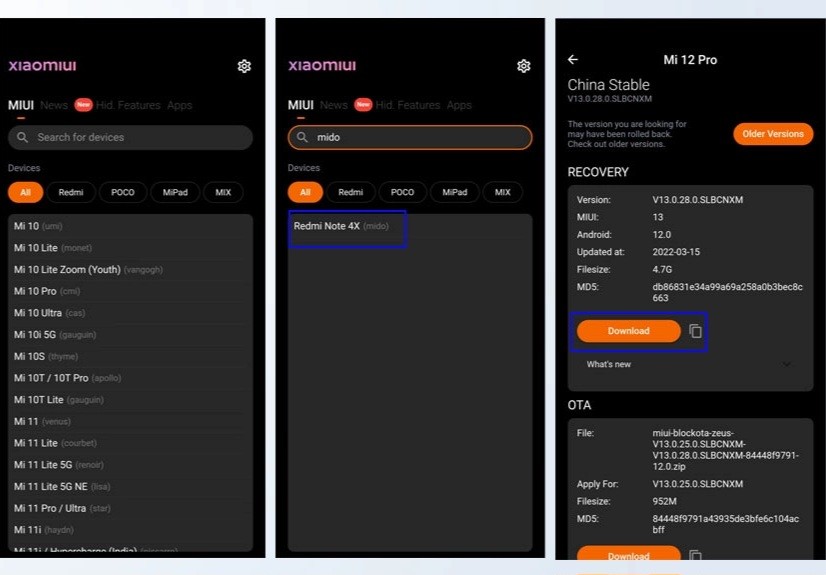 دریافت بروزرسانی گوشیهای شیائومی با کمک برنامه MIUI Downloder