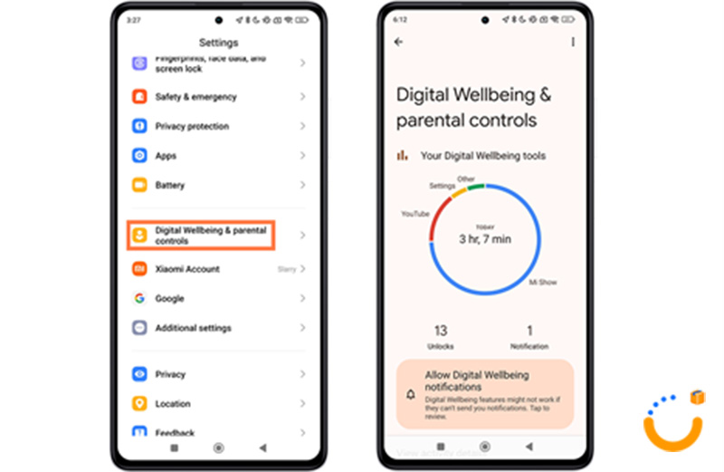 فهمیدن میزان استفاده از گوشی شیائومی