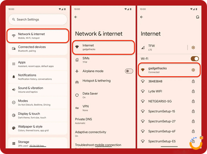 آموزش یافتن رمز وای فای
